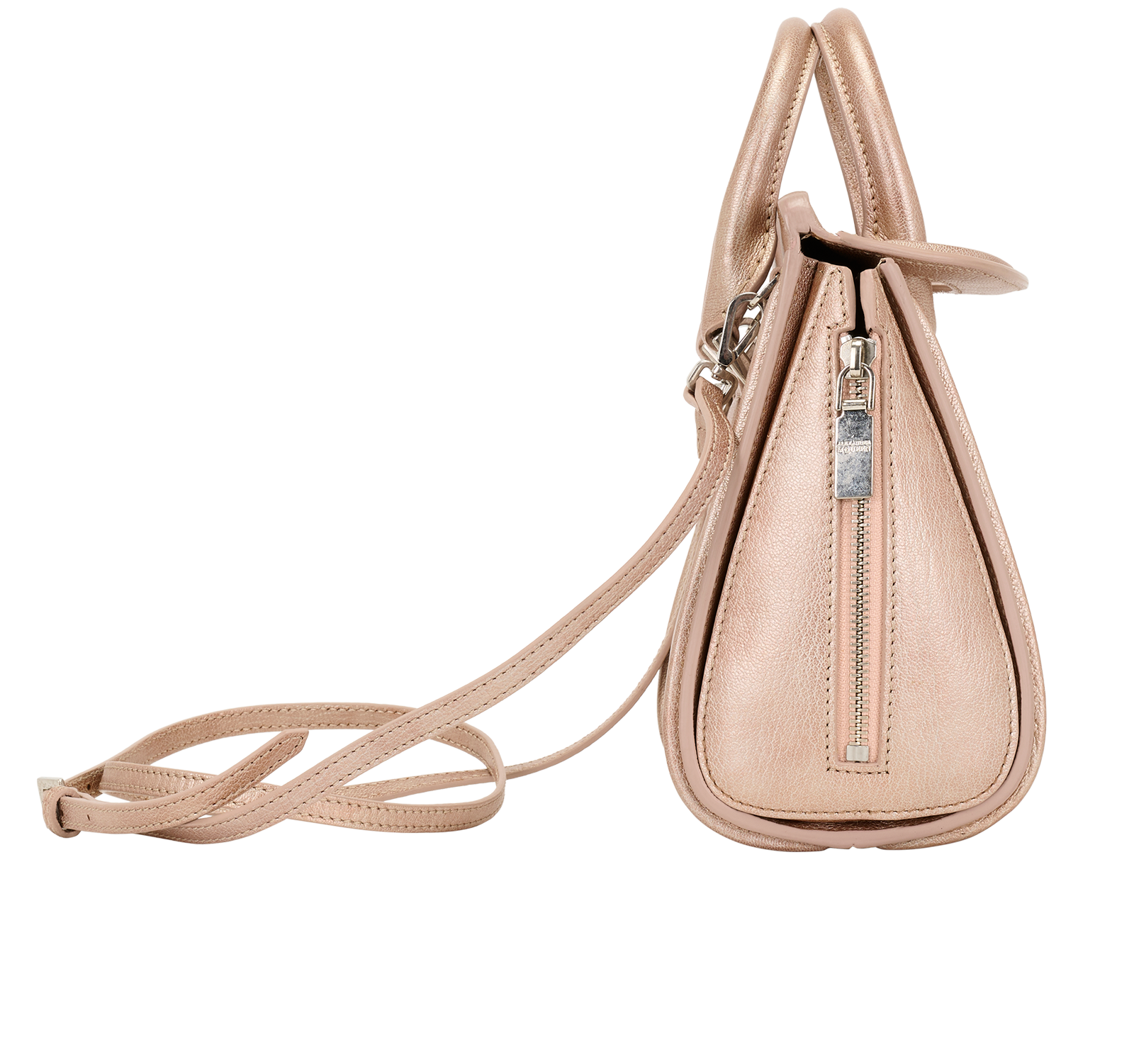 Mini Heroine, &pound;160, Handbags, Rose Gold, Leather, Side view